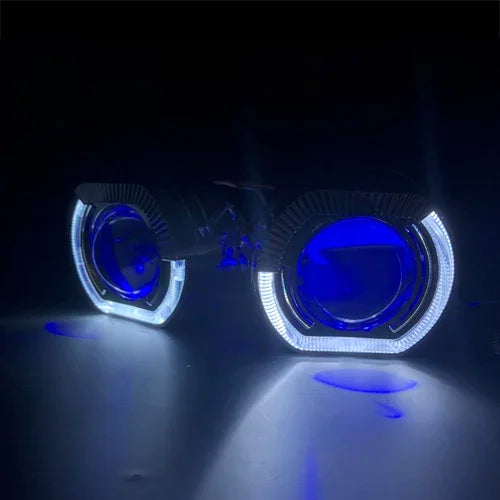 RONAN 2.5'' VER 8.1 Bi-Xenon Projector Lens H1 Car Headlight for X5 BM Sport LED Square Angel Eyes DRL White Retrofit H4 H7 Car
