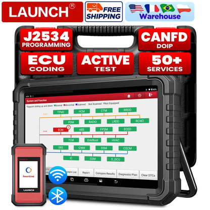 LAUNCH X431 PRO3S+ Elite SmartlinkC 2.0 Bidirectional Scan Tool with J2534 Portocol HD Trucks Scanner Topology Map 60+Service