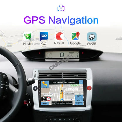 Central multimídia para Citroen C4 C-Triomphe C-Quatre 2004-2009 2 din Car Radio Video Player Android 2din CarPlay