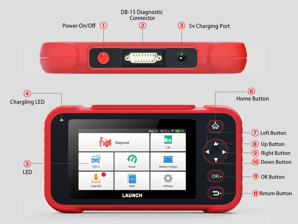 New LAUNCH CRP129i V3 OBD2 Scanner 4 System Auto Diagnostic tool DPF SAS TPMS 12 Service FCA AutoAuth Lifetime Free Update