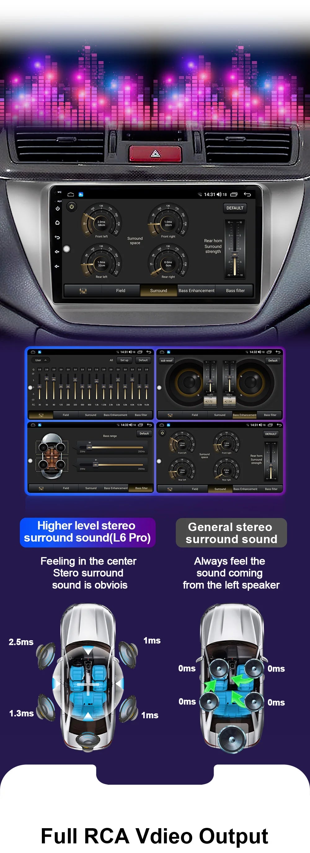 LEHX Pro 8 Core QLED DSP Car Radio Multimedia Player For Mitsubishi Lancer 9 CS 2000-2010 2Din Android 14 Carplay Stereo GPS