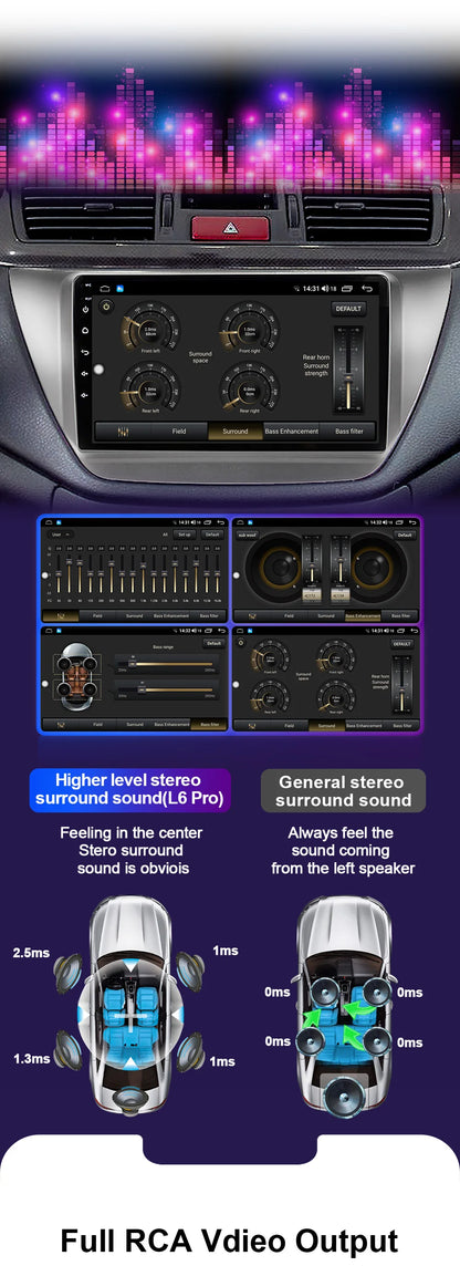 LEHX Pro 8 Core QLED DSP Car Radio Multimedia Player For Mitsubishi Lancer 9 CS 2000-2010 2Din Android 14 Carplay Stereo GPS