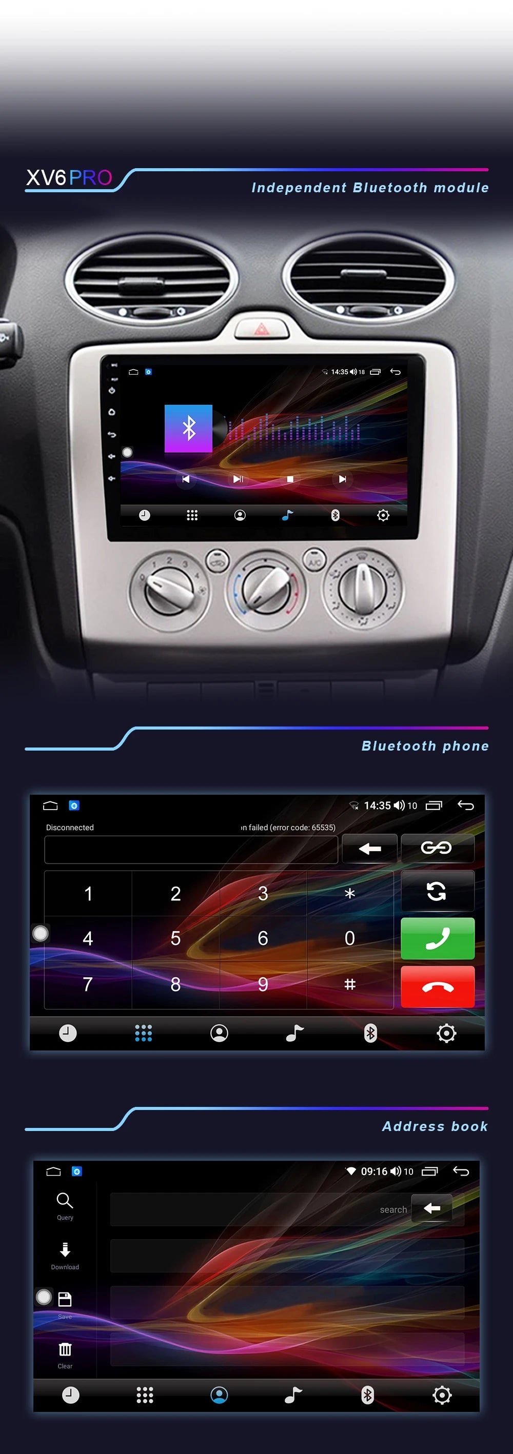 XIMA XV6Pro 2 Din Android 13 Auto Carplay Car Radio For ford focus EXI MT 2 3 Mk2 2004 -2011  Multimedia Player 2din Stereo GPS