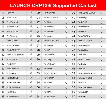 New LAUNCH CRP129i V3 OBD2 Scanner 4 System Auto Diagnostic tool DPF SAS TPMS 12 Service FCA AutoAuth Lifetime Free Update