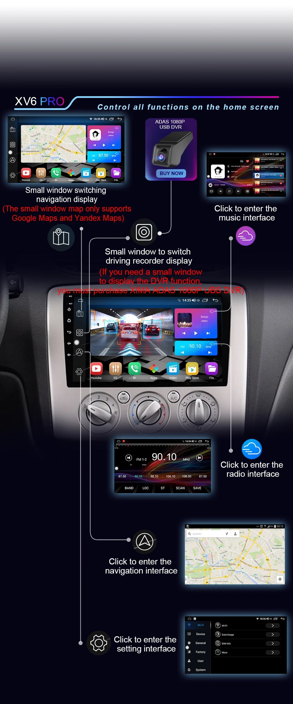 XIMA XV6Pro 2 Din Android 13 Auto Carplay Car Radio For ford focus EXI MT 2 3 Mk2 2004 -2011  Multimedia Player 2din Stereo GPS