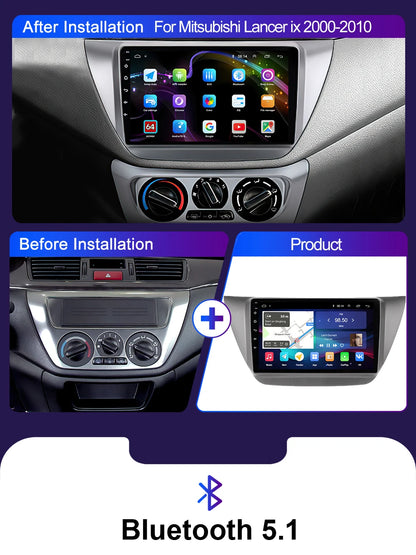 LEHX Pro 8 Core QLED DSP Car Radio Multimedia Player For Mitsubishi Lancer 9 CS 2000-2010 2Din Android 14 Carplay Stereo GPS