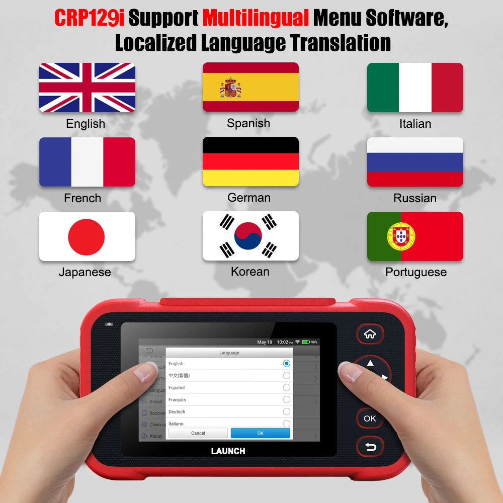 New LAUNCH CRP129i V3 OBD2 Scanner 4 System Auto Diagnostic tool DPF SAS TPMS 12 Service FCA AutoAuth Lifetime Free Update