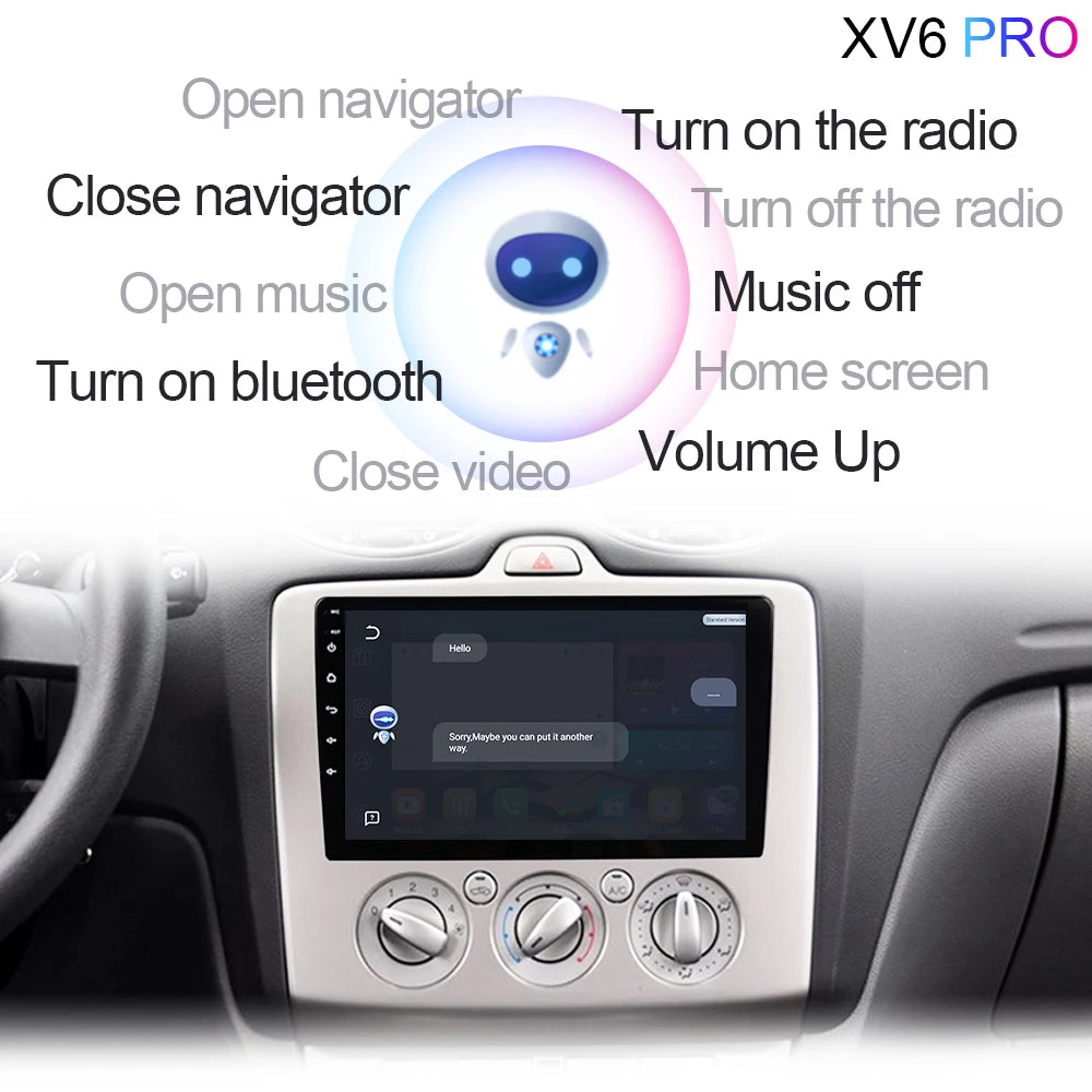 XIMA XV6Pro 2 Din Android 13 Auto Carplay Car Radio For ford focus EXI MT 2 3 Mk2 2004 -2011  Multimedia Player 2din Stereo GPS