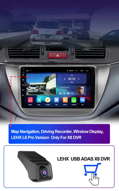 LEHX Pro 8 Core QLED DSP Car Radio Multimedia Player For Mitsubishi Lancer 9 CS 2000-2010 2Din Android 14 Carplay Stereo GPS