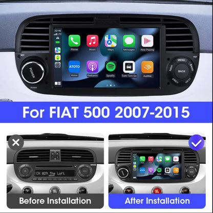 7'' Android 13 Car Radio Stereo For Fiat 500 2007-2015 Multimedia Player Wireless Carplay& Auto BT GPS Navigation Head Unit