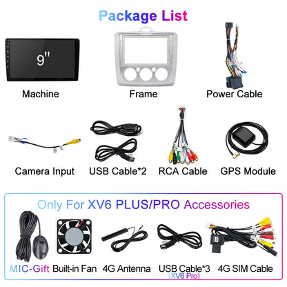 XIMA XV6Pro 2 Din Android 13 Auto Carplay Car Radio For ford focus EXI MT 2 3 Mk2 2004 -2011  Multimedia Player 2din Stereo GPS