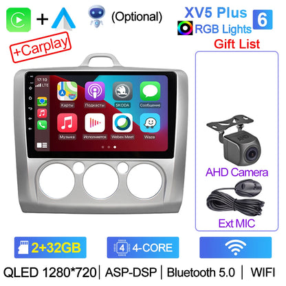 XIMA XV6Pro 2 Din Android 13 Auto Carplay Car Radio For ford focus EXI MT 2 3 Mk2 2004 -2011  Multimedia Player 2din Stereo GPS