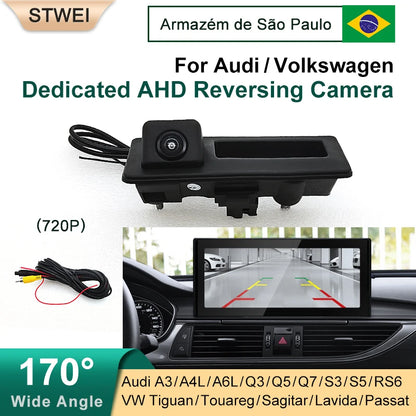 Câmera de Ré Automotiva 1080P AHD 170° para Audi, Volkswagen e Skoda