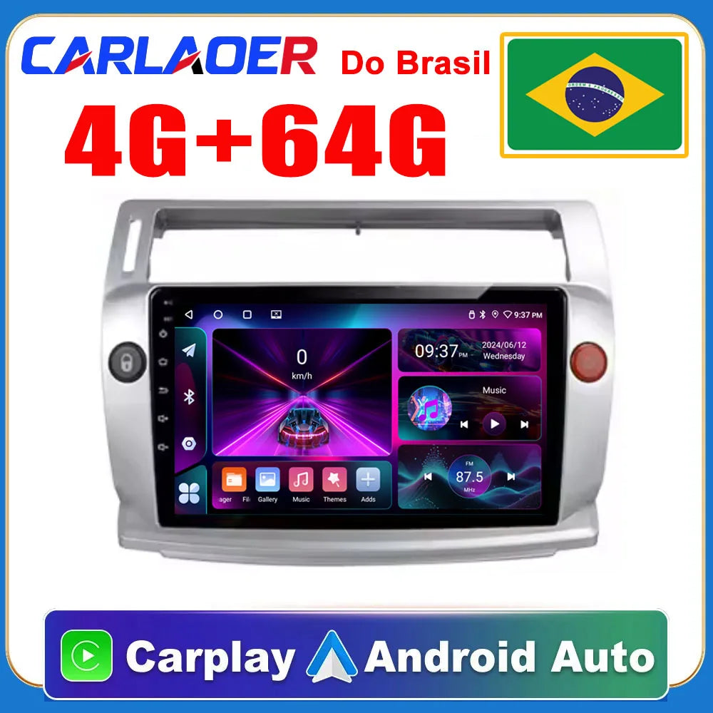 Central multimídia para Citroen C4 C-Triomphe C-Quatre 2004-2009 2 din Car Radio Video Player Android 2din CarPlay