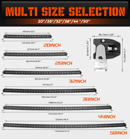 CO LIGHT New Cruved Slim LED Bar 20"26"32"38"44"50" LED Light Bar/Work Light for Driving Truck 4X4 UAZ 4WD ATV Car Barra 12V 24V