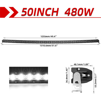 CO LIGHT New Cruved Slim LED Bar 20"26"32"38"44"50" LED Light Bar/Work Light for Driving Truck 4X4 UAZ 4WD ATV Car Barra 12V 24V