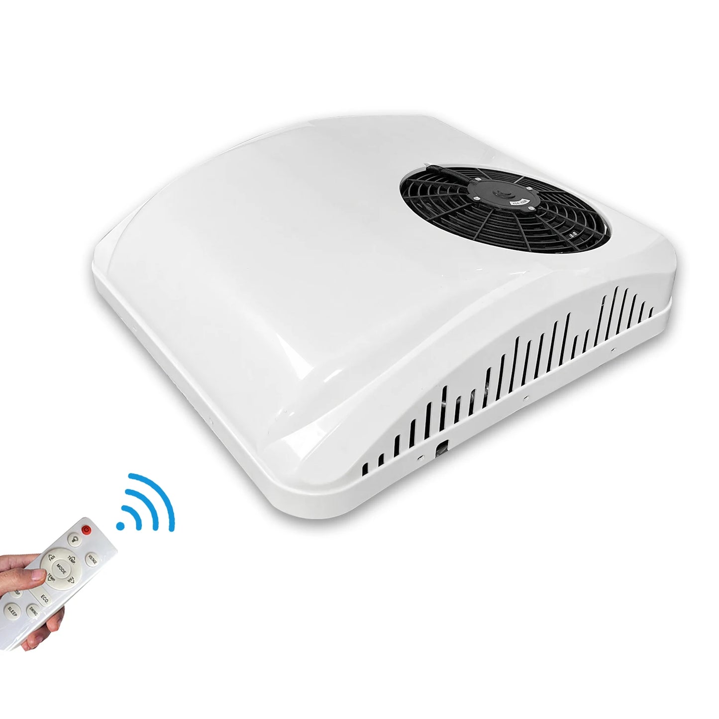 Treeligo 12V/24V 13500BTU Roof Air Conditioner Electric Cool RV Rooftop Parking AC Unit for Truck Camper Van Caravans Motor home