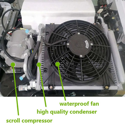 Treeligo 12V/24V 13500BTU Roof Air Conditioner Electric Cool RV Rooftop Parking AC Unit for Truck Camper Van Caravans Motor home