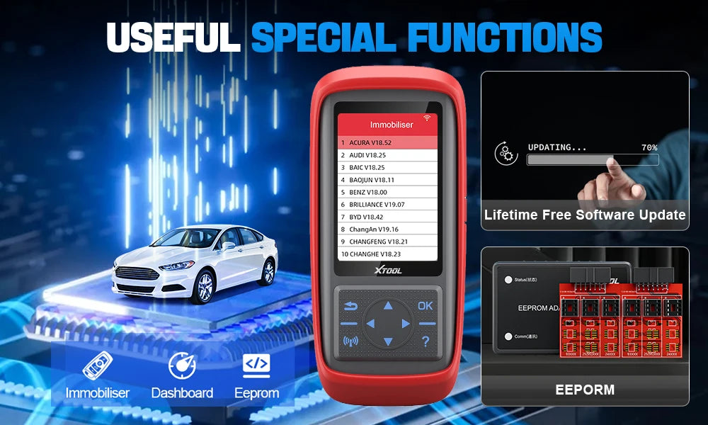 XTOOL X100 Pro2 OBD2 Automotive Scanner Key Programmer with EEPROM Adapter Code Reader Car Diagnostic Tools Lifetime Free Update