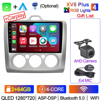 XIMA XV6Pro 2 Din Android 13 Auto Carplay Car Radio For ford focus EXI MT 2 3 Mk2 2004 -2011  Multimedia Player 2din Stereo GPS