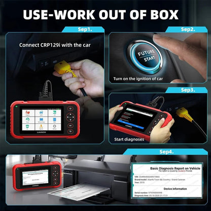 New LAUNCH CRP129i V3 OBD2 Scanner 4 System Auto Diagnostic tool DPF SAS TPMS 12 Service FCA AutoAuth Lifetime Free Update