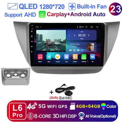 LEHX Pro 8 Core QLED DSP Car Radio Multimedia Player For Mitsubishi Lancer 9 CS 2000-2010 2Din Android 14 Carplay Stereo GPS