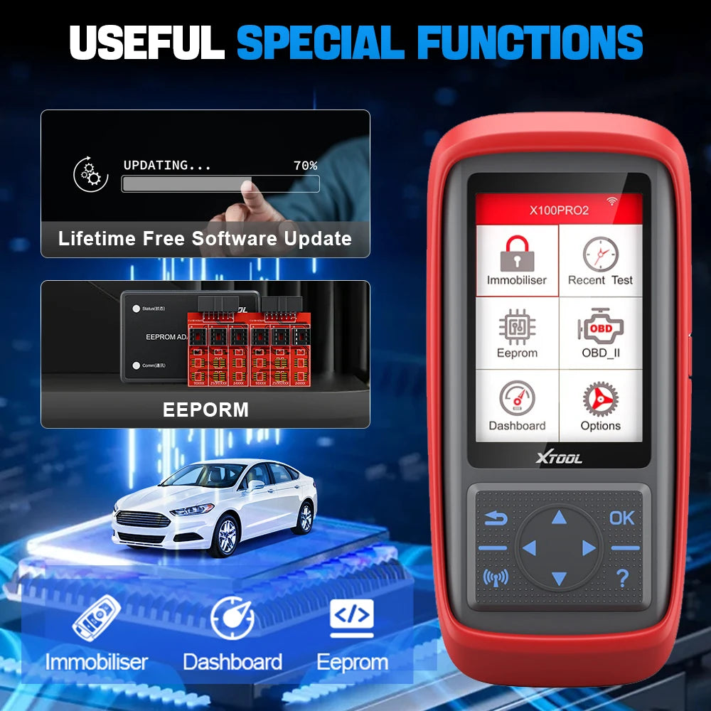 XTOOL X100 Pro2 OBD2 Automotive Scanner Key Programmer with EEPROM Adapter Code Reader Car Diagnostic Tools Lifetime Free Update