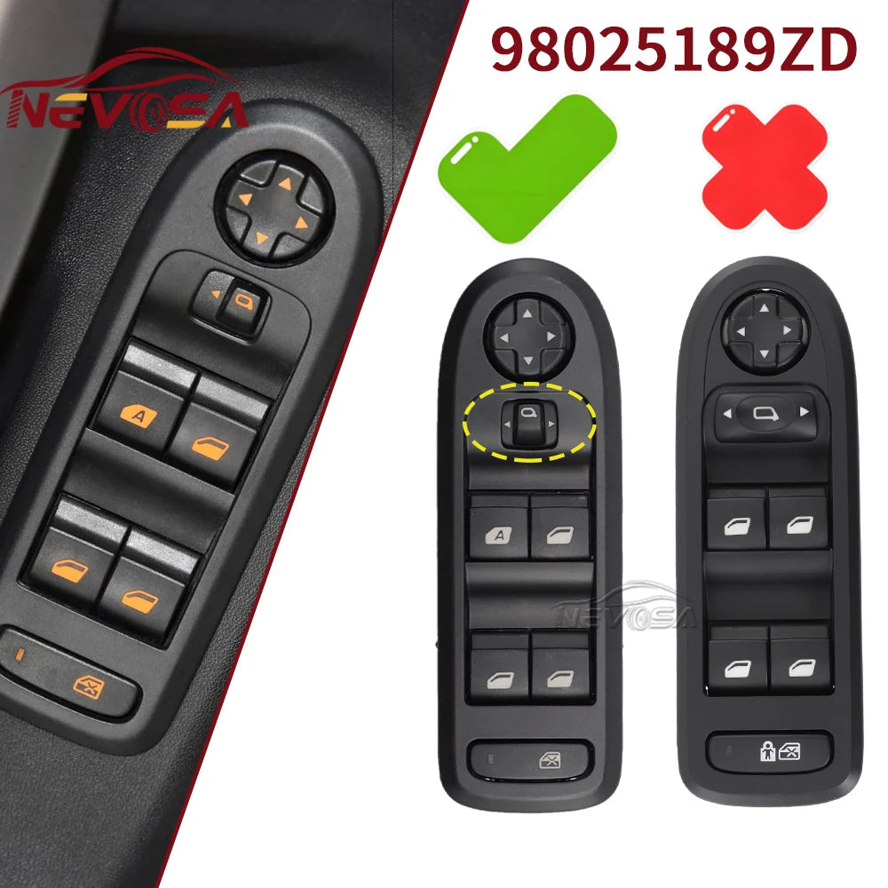 NEVOSA For Peugeot 301 2014-2017 Aircross Picasso 98025201ZD Electric Master Power Window Switch Glass Lifter Button 98025189ZD