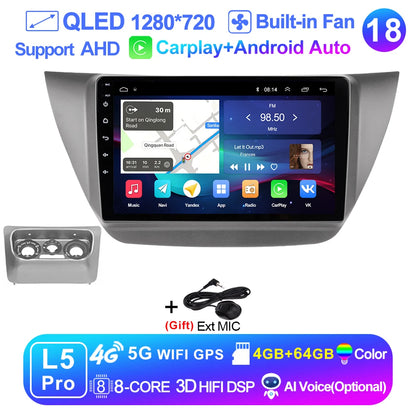 LEHX Pro 8 Core QLED DSP Car Radio Multimedia Player For Mitsubishi Lancer 9 CS 2000-2010 2Din Android 14 Carplay Stereo GPS
