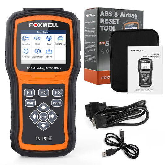 Scanner Automotivo FOXWELL NT630 Plus OBD2 Profissional – Diagnóstico de Motor, ABS, Airbag e Funções de Manutenção