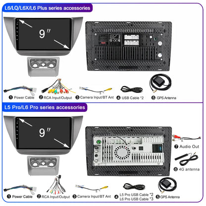 LEHX Pro 8 Core QLED DSP Car Radio Multimedia Player For Mitsubishi Lancer 9 CS 2000-2010 2Din Android 14 Carplay Stereo GPS