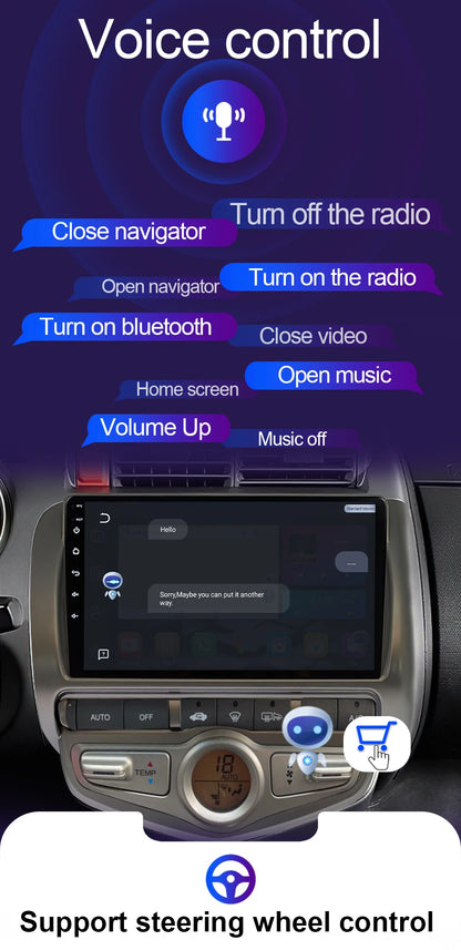 LEHX L6 Pro QLED 4G 2 Din Android 14 auto Car Radio Multimedia For Honda LHD JAZZ City 2002-2007 GPS Carplay  Stereo Head Unit