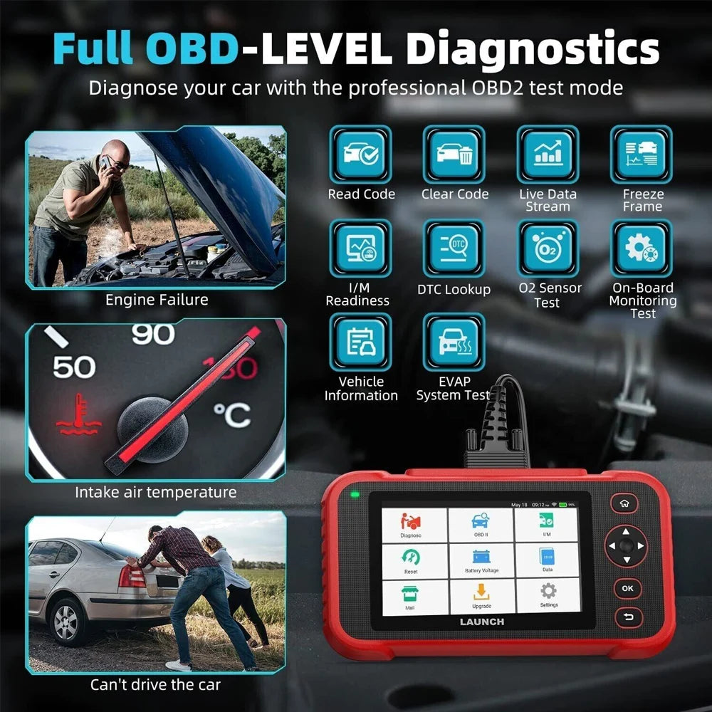 New LAUNCH CRP129i V3 OBD2 Scanner 4 System Auto Diagnostic tool DPF SAS TPMS 12 Service FCA AutoAuth Lifetime Free Update