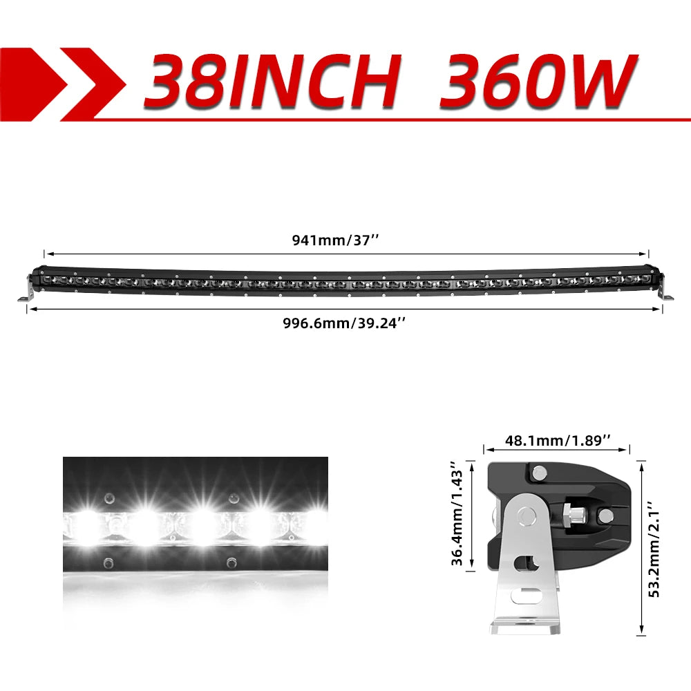 CO LIGHT New Cruved Slim LED Bar 20"26"32"38"44"50" LED Light Bar/Work Light for Driving Truck 4X4 UAZ 4WD ATV Car Barra 12V 24V