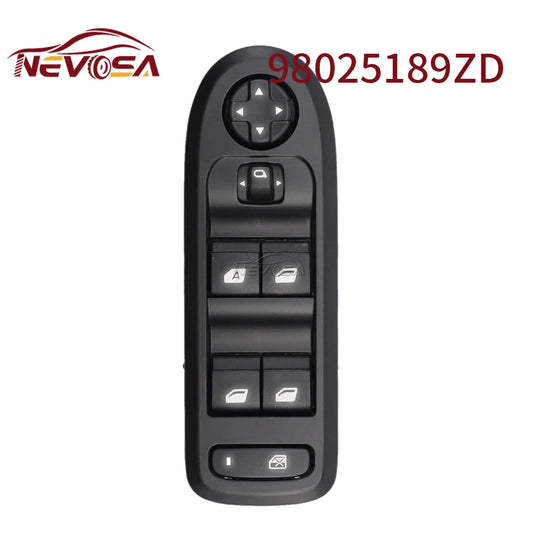 Interruptor Mestre do Vidro Elétrico Peugeot 301 e Citroën Aircross/Picasso – Cód. 98025201ZD / 98025189ZD