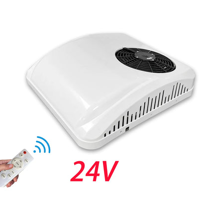 Treeligo 12V/24V 13500BTU Roof Air Conditioner Electric Cool RV Rooftop Parking AC Unit for Truck Camper Van Caravans Motor home