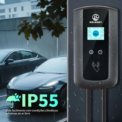 Chiefleed 220V/380V 22/11/7.2KW 32A 3/1P EV Charger Wallbox IEC 62196 Type 2 Plug Charging For Electric Vehicle Cable 5M