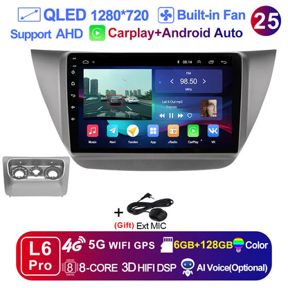 LEHX Pro 8 Core QLED DSP Car Radio Multimedia Player For Mitsubishi Lancer 9 CS 2000-2010 2Din Android 14 Carplay Stereo GPS