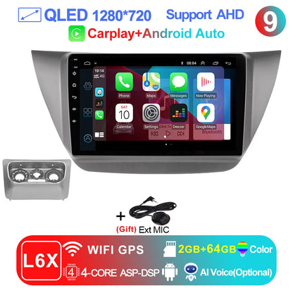 LEHX Pro 8 Core QLED DSP Car Radio Multimedia Player For Mitsubishi Lancer 9 CS 2000-2010 2Din Android 14 Carplay Stereo GPS