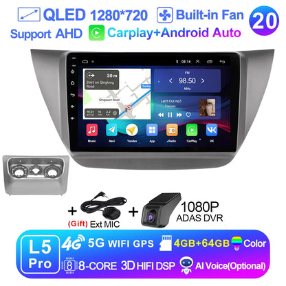 LEHX Pro 8 Core QLED DSP Car Radio Multimedia Player For Mitsubishi Lancer 9 CS 2000-2010 2Din Android 14 Carplay Stereo GPS