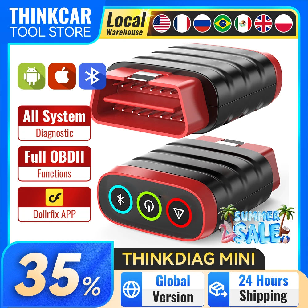 THINKCAR ThinkDiag Mini OBD2 Scanner Professional Automotive Diagnostic Tools Full System Diagnose Code Reader Lifetime Free