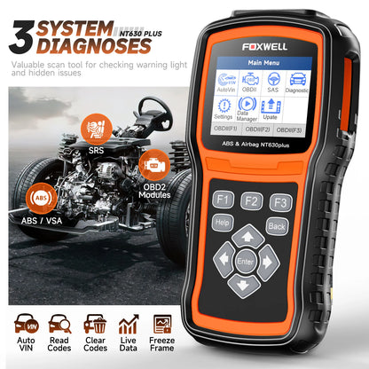 FOXWELL NT630 Plus OBD2 Automotive Scanner Engine Check ABS SRS EPB OIL SAS Calibration OBD2 Code Reader Car Diagnostic Tool