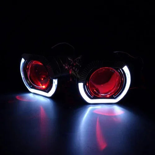 RONAN 2.5'' VER 8.1 Bi-Xenon Projector Lens H1 Car Headlight for X5 BM Sport LED Square Angel Eyes DRL White Retrofit H4 H7 Car