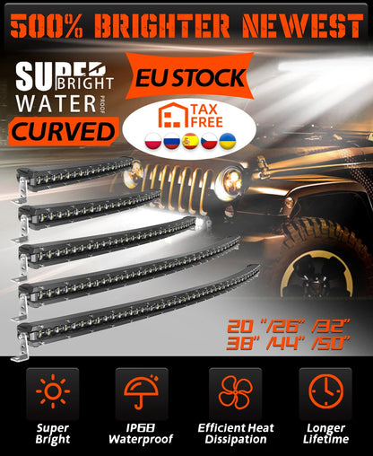 CO LIGHT New Cruved Slim LED Bar 20"26"32"38"44"50" LED Light Bar/Work Light for Driving Truck 4X4 UAZ 4WD ATV Car Barra 12V 24V