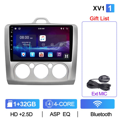 XIMA XV6Pro 2 Din Android 13 Auto Carplay Car Radio For ford focus EXI MT 2 3 Mk2 2004 -2011  Multimedia Player 2din Stereo GPS