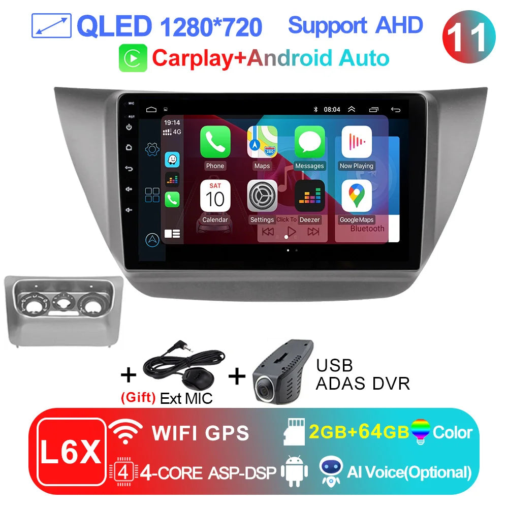 LEHX Pro 8 Core QLED DSP Car Radio Multimedia Player For Mitsubishi Lancer 9 CS 2000-2010 2Din Android 14 Carplay Stereo GPS