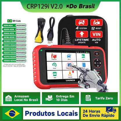New LAUNCH CRP129i V3 OBD2 Scanner 4 System Auto Diagnostic tool DPF SAS TPMS 12 Service FCA AutoAuth Lifetime Free Update