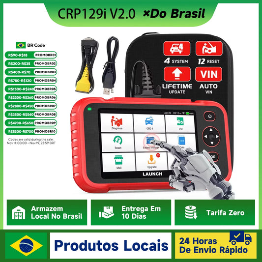 Scanner Automotivo Launch X431 Crp129i V3 Obd2 Diagnóstico