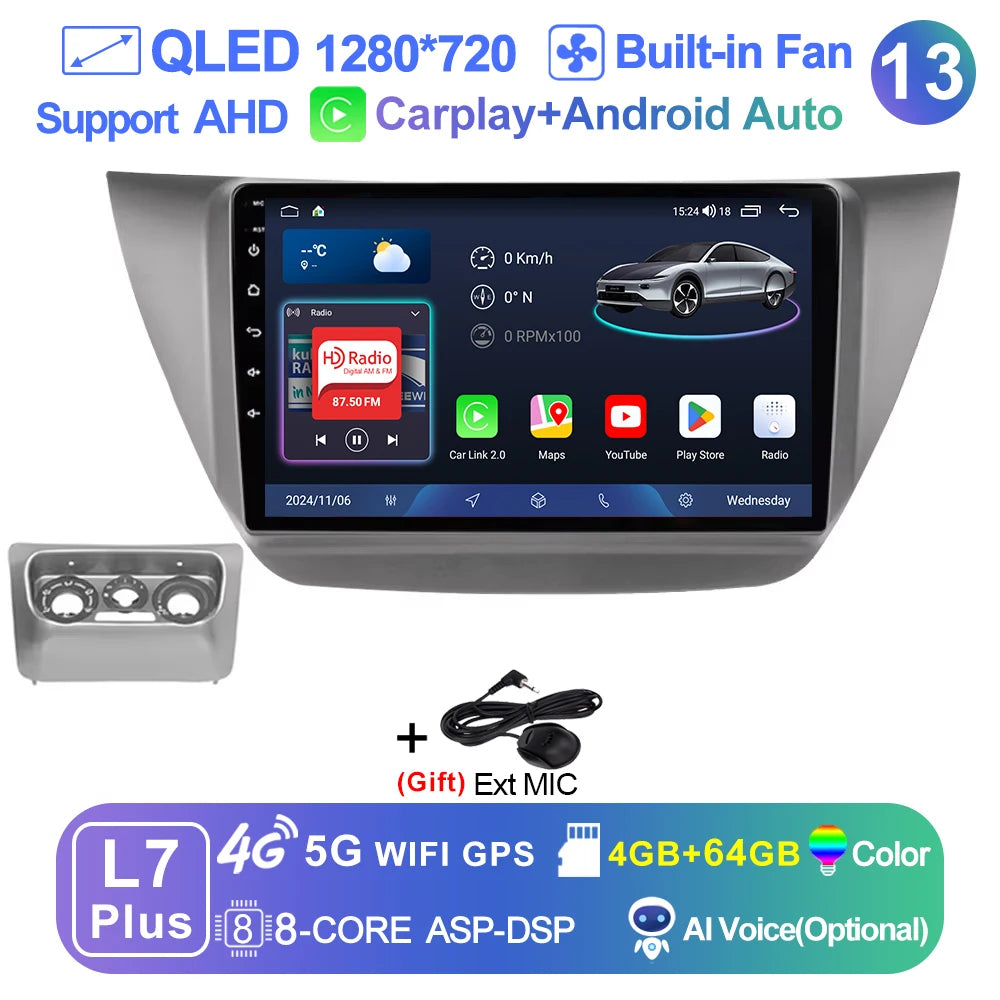 LEHX Pro 8 Core QLED DSP Car Radio Multimedia Player For Mitsubishi Lancer 9 CS 2000-2010 2Din Android 14 Carplay Stereo GPS