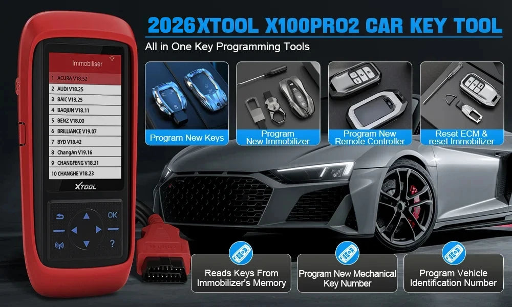 XTOOL X100 Pro2 OBD2 Automotive Scanner Key Programmer with EEPROM Adapter Code Reader Car Diagnostic Tools Lifetime Free Update